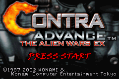 Contra Advance - The Alien Wars EX Title Screen